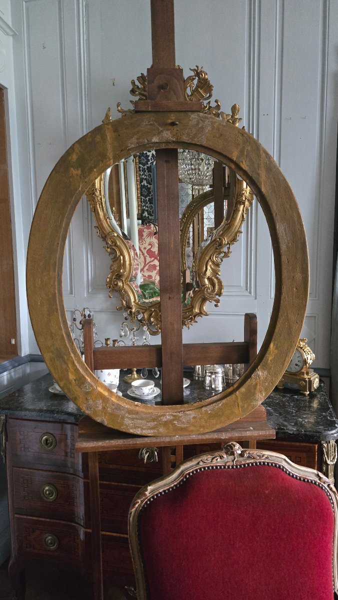 Oval Frame With Naturalistic Decoration Of Flowers, Fruits, And Foliage  Louis XIII Period.-photo-4
