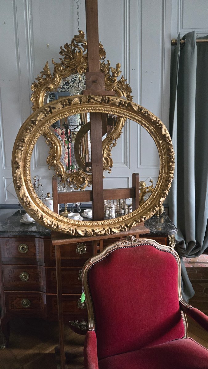 Oval Frame With Naturalistic Decoration Of Flowers, Fruits, And Foliage  Louis XIII Period.-photo-5
