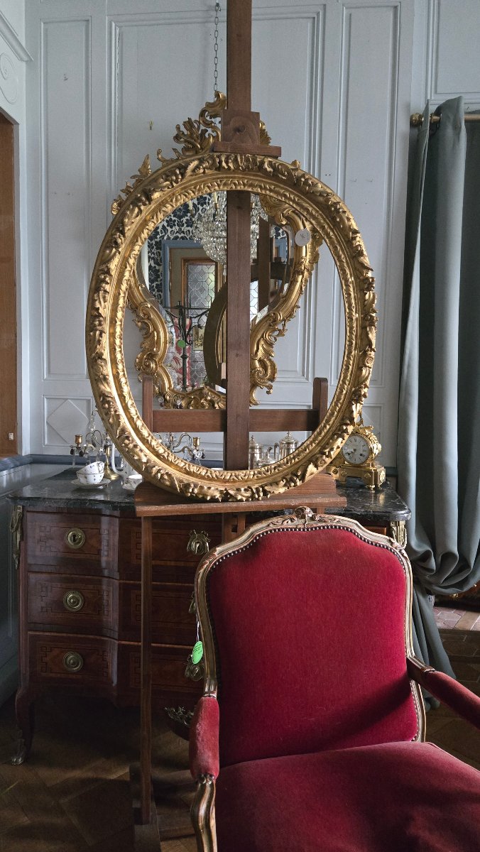 Oval Frame With Naturalistic Decoration Of Flowers, Fruits, And Foliage  Louis XIII Period.-photo-6