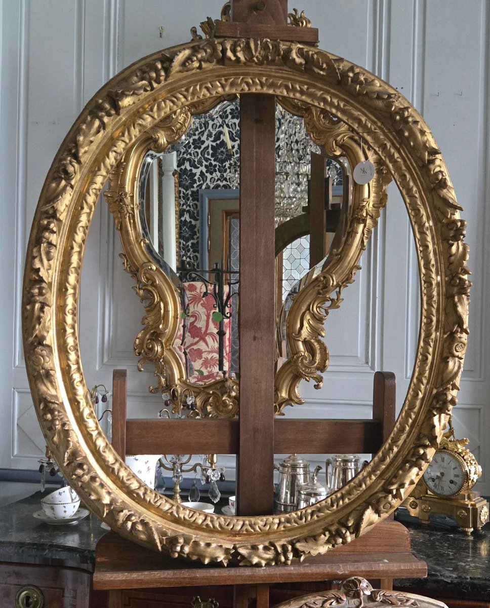 Oval Frame With Naturalistic Decoration Of Flowers, Fruits, And Foliage  Louis XIII Period.