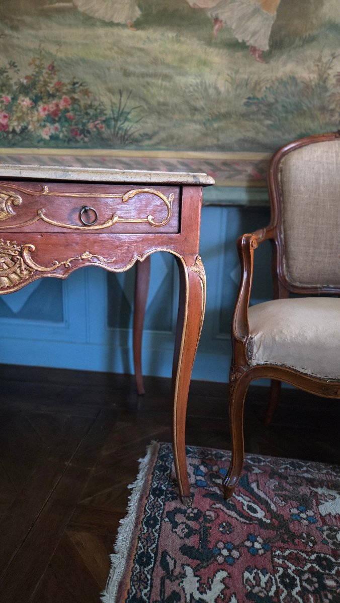 Table à écrire de milieu à décor d’inspiration héraldique.   Époque Louis XV, milieu du XVIIIᵉ -photo-3