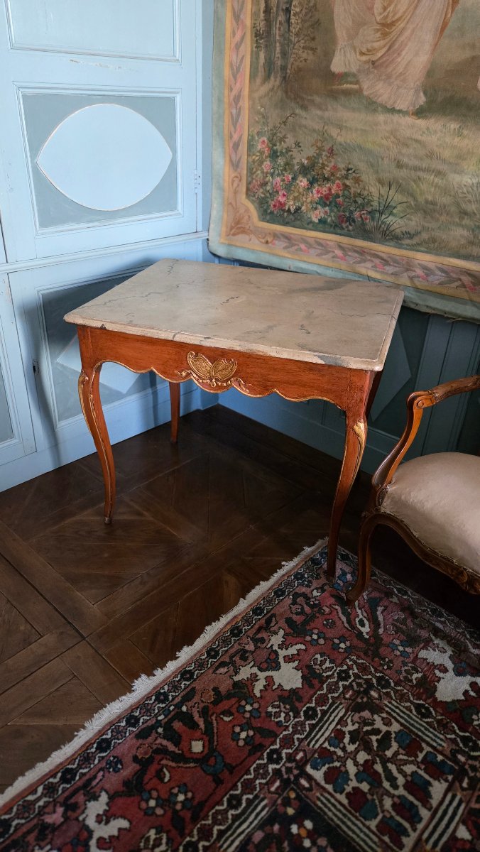 Table à écrire de milieu à décor d’inspiration héraldique.   Époque Louis XV, milieu du XVIIIᵉ -photo-7