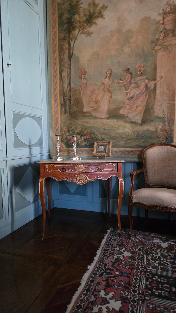 Table à écrire de milieu à décor d’inspiration héraldique.   Époque Louis XV, milieu du XVIIIᵉ -photo-8
