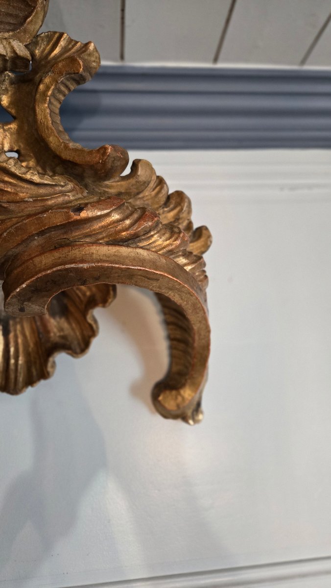 Important Architectural Crowning With Shell And Pebble Decoration Italy, 18th Century-photo-1
