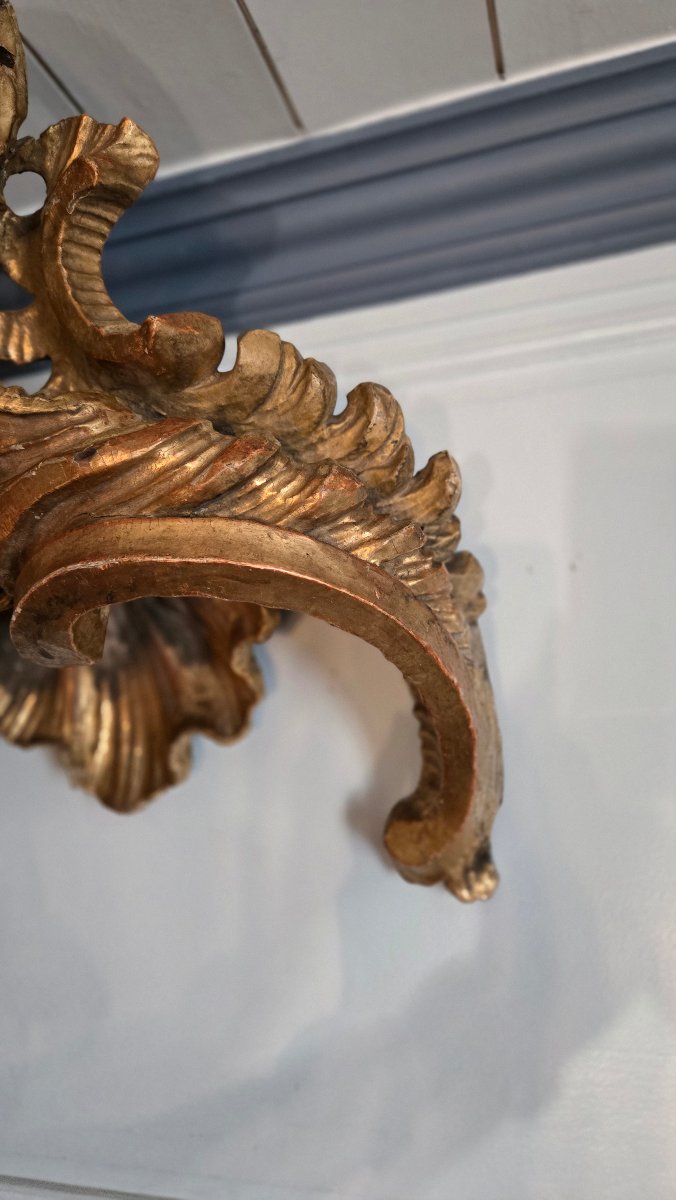 Important Architectural Crowning With Shell And Pebble Decoration Italy, 18th Century-photo-4