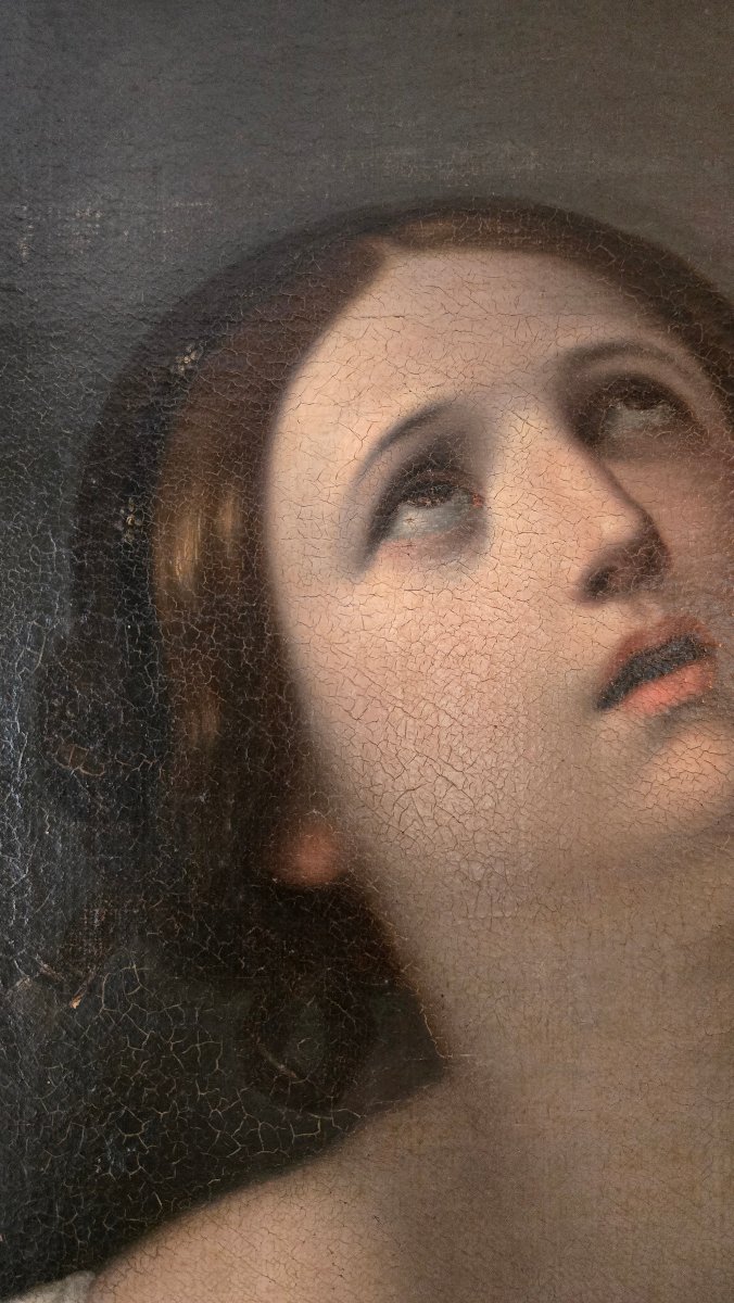 Cléopâtre se donnant la mort,  École italienne de la fin du XVIIIᵉ siècle D’après Guido Reni.-photo-3