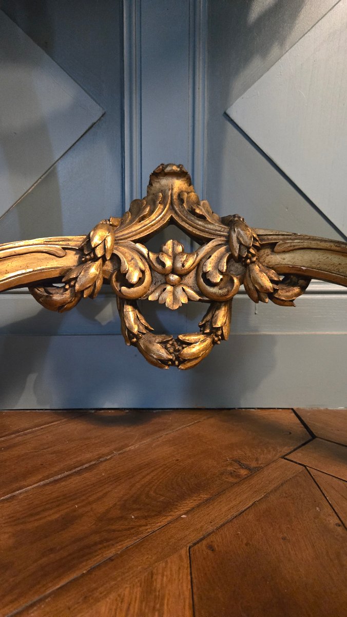 Carved And Gilded Wooden Console Table In The Louis XV–louis XVI Transitional Style, 19th Century.  -photo-4