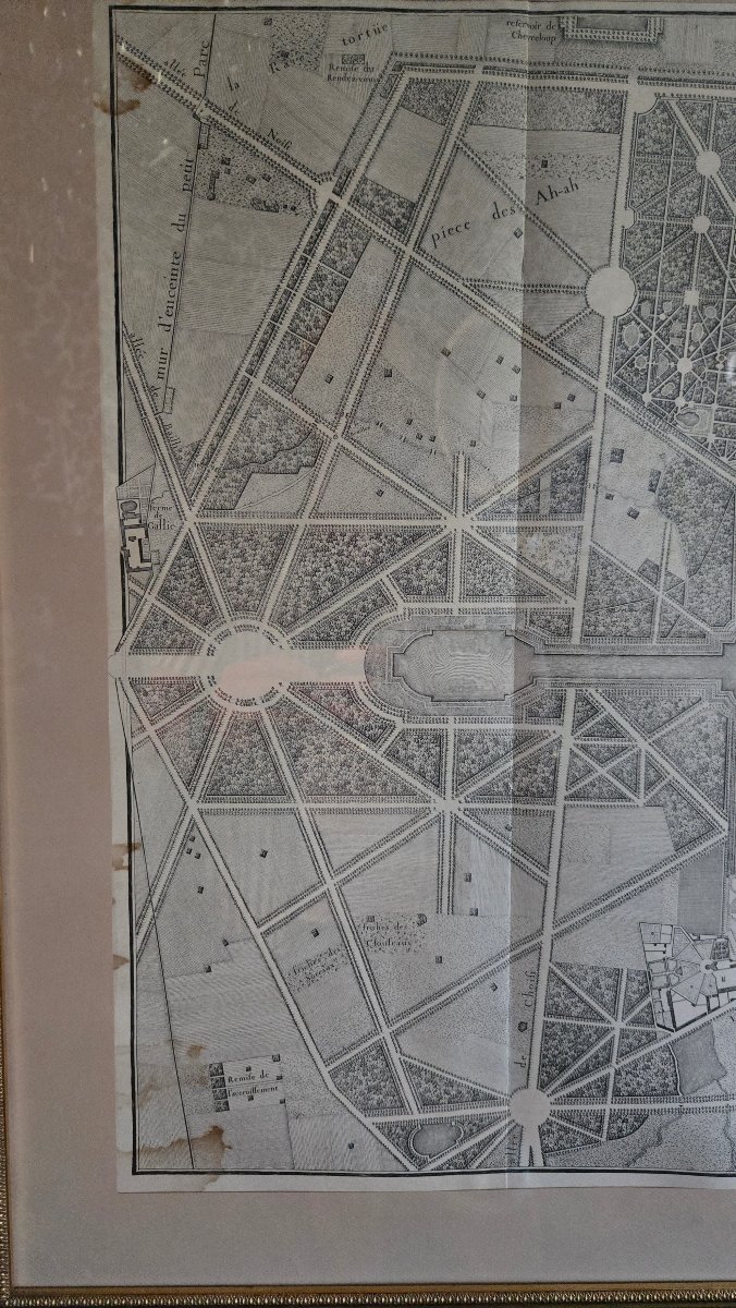 Grand plan de Versailles d’après Jean Delagrive – retirage ancien, probablement XIXe siècle.   -photo-3