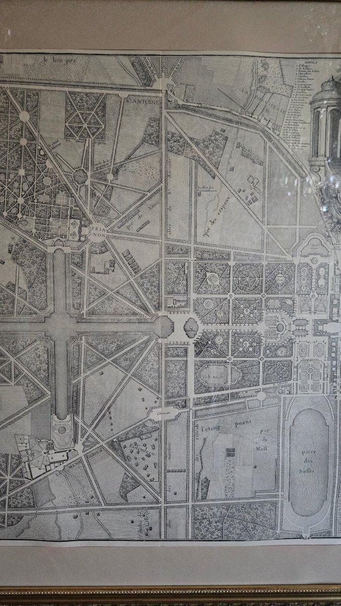 Grand plan de Versailles d’après Jean Delagrive – retirage ancien, probablement XIXe siècle.   -photo-2