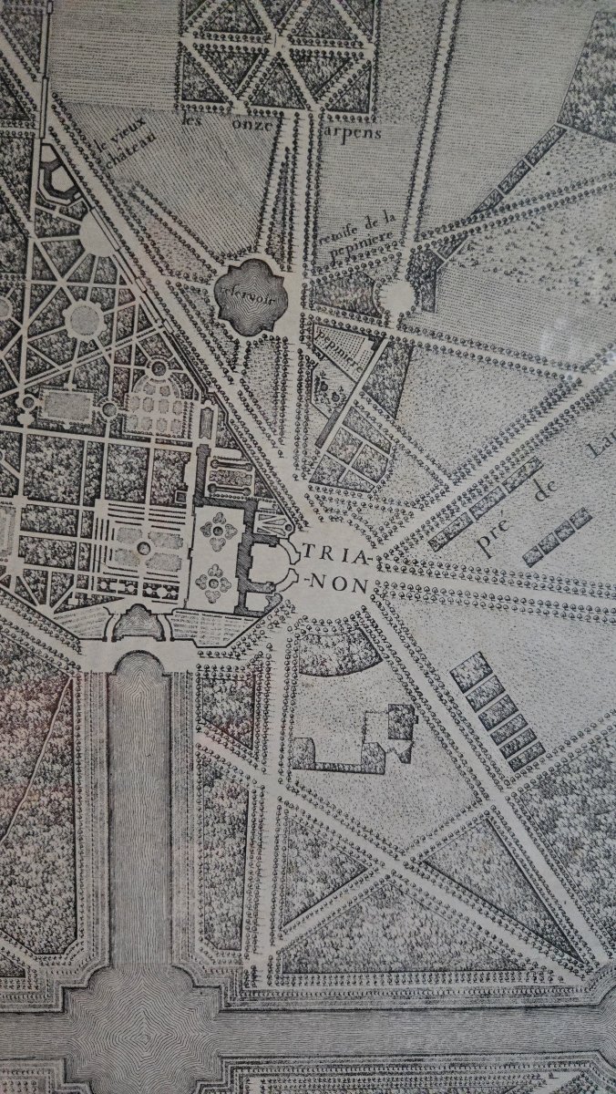Grand plan de Versailles d’après Jean Delagrive – retirage ancien, probablement XIXe siècle.   -photo-6