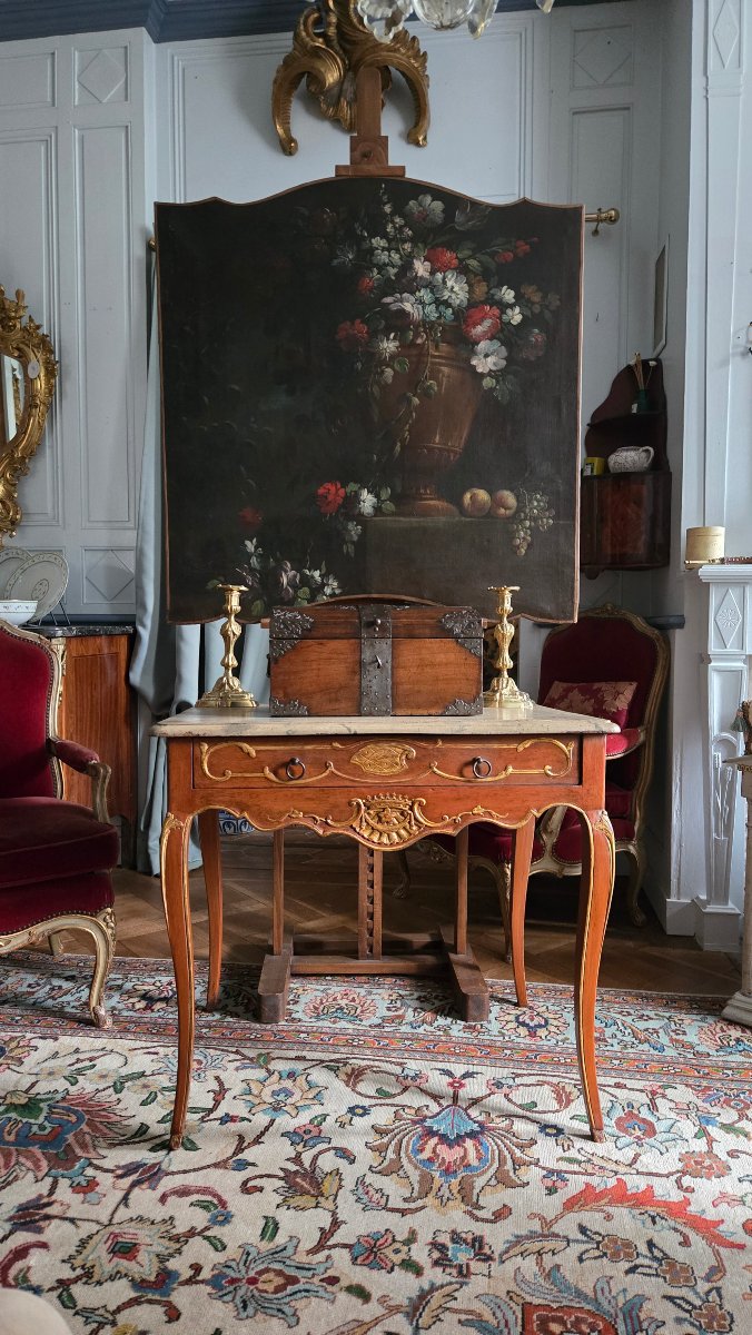 Large Overdoor Panel Decorated With Flowers And Fruit—18th-century Piedmontese School.  -photo-6