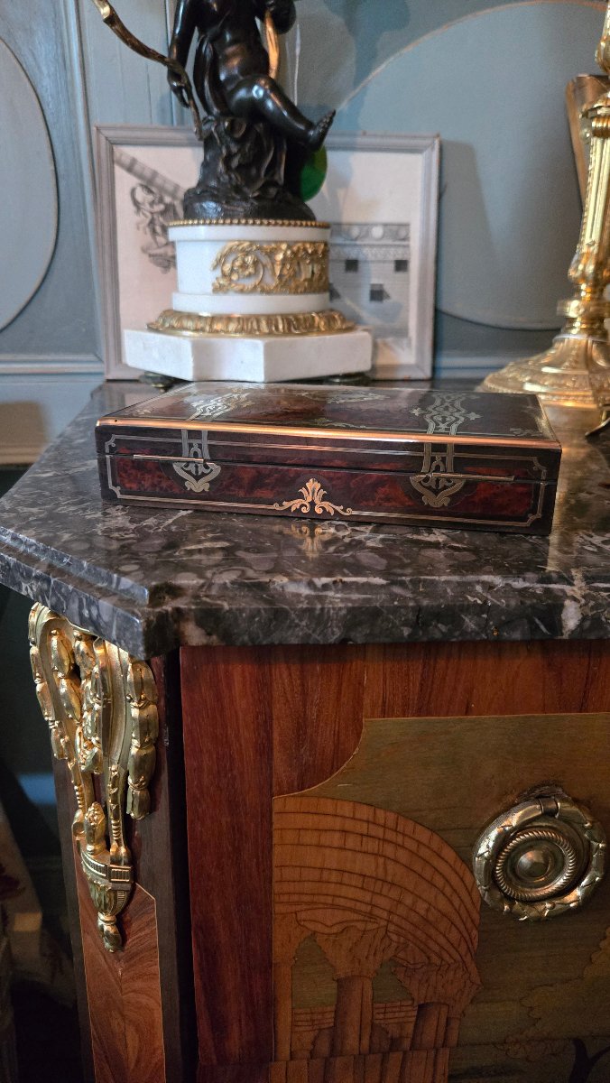 A Small Marquetry Box From The Tahan Company, Purveyor To The Emperor.   -photo-3