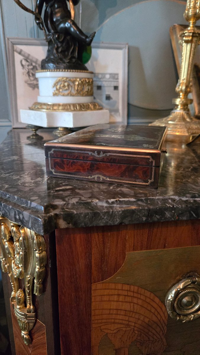 A Small Marquetry Box From The Tahan Company, Purveyor To The Emperor.   -photo-2
