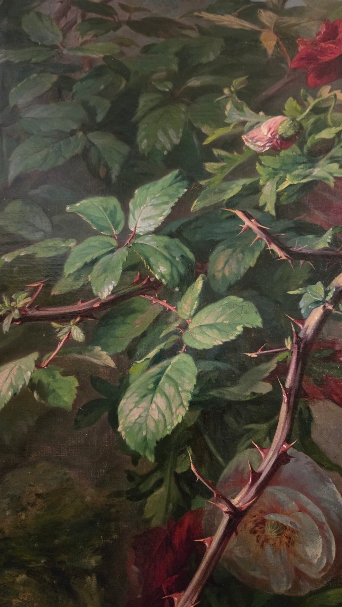 Charlotte élise Puyroche-wagner (1828–1895) – Flowers Among Thorns – 1861 Salon.-photo-3