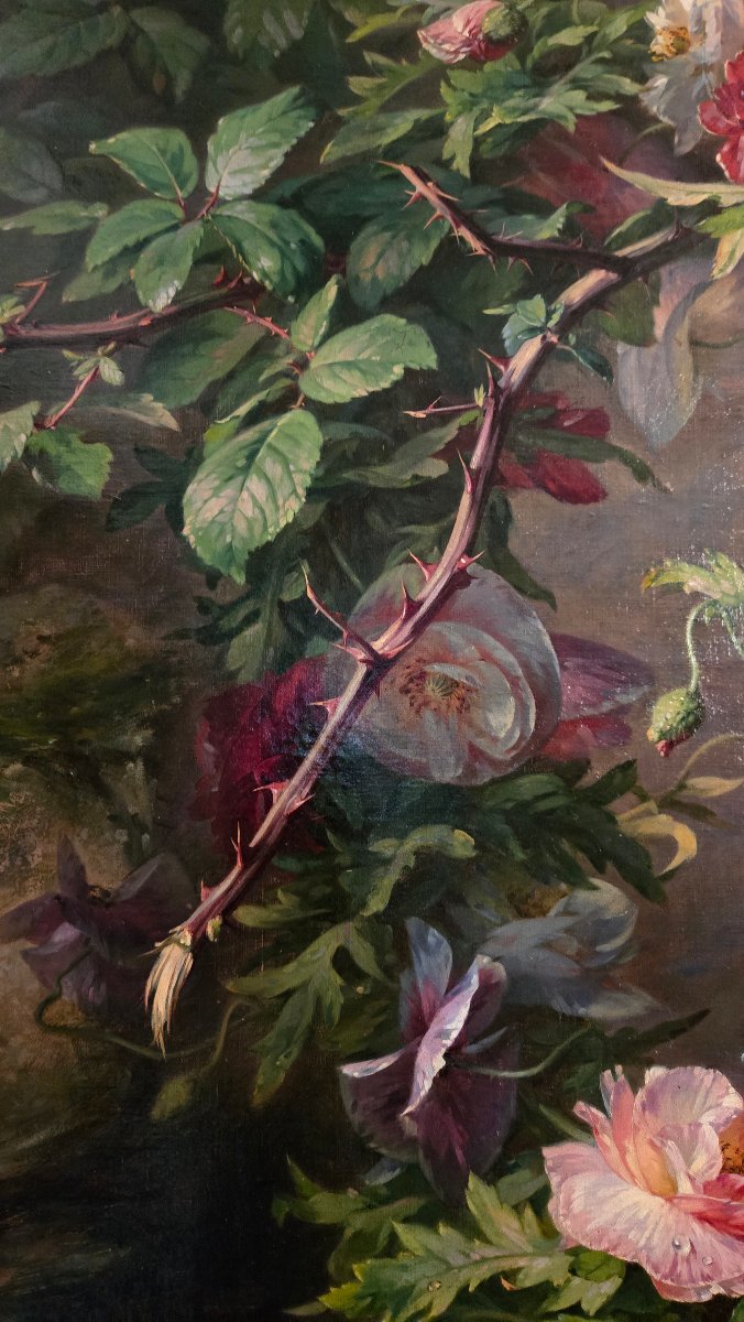 Charlotte élise Puyroche-wagner (1828–1895) – Flowers Among Thorns – 1861 Salon.-photo-4