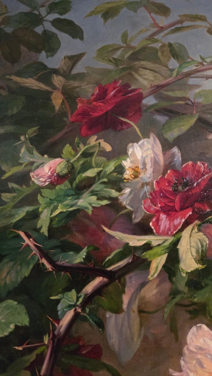 Charlotte élise Puyroche-wagner (1828–1895) – Flowers Among Thorns – 1861 Salon.-photo-5