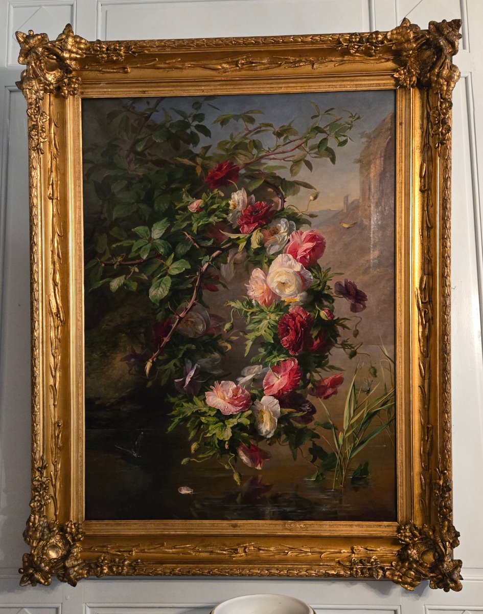Charlotte élise Puyroche-wagner (1828–1895) – Flowers Among Thorns – 1861 Salon.