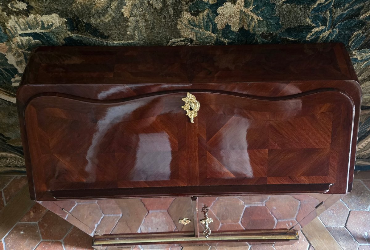 Sloping Desk Converted Into A Prayer Stool, Stamped "p. Daneau," Dating From The Late Louis XIV To Early Regency Period,   -photo-3