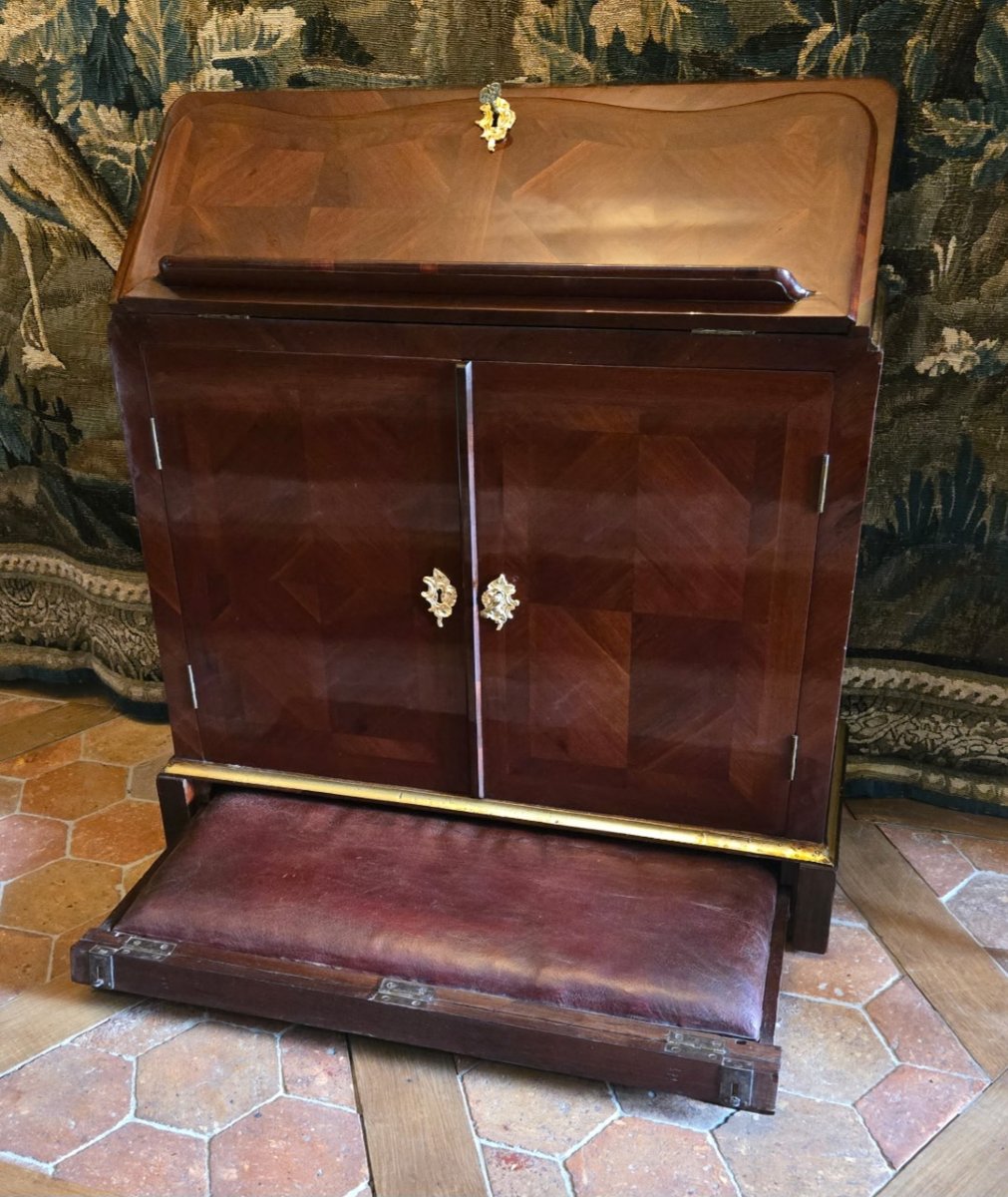 Sloping Desk Converted Into A Prayer Stool, Stamped "p. Daneau," Dating From The Late Louis XIV To Early Regency Period,   