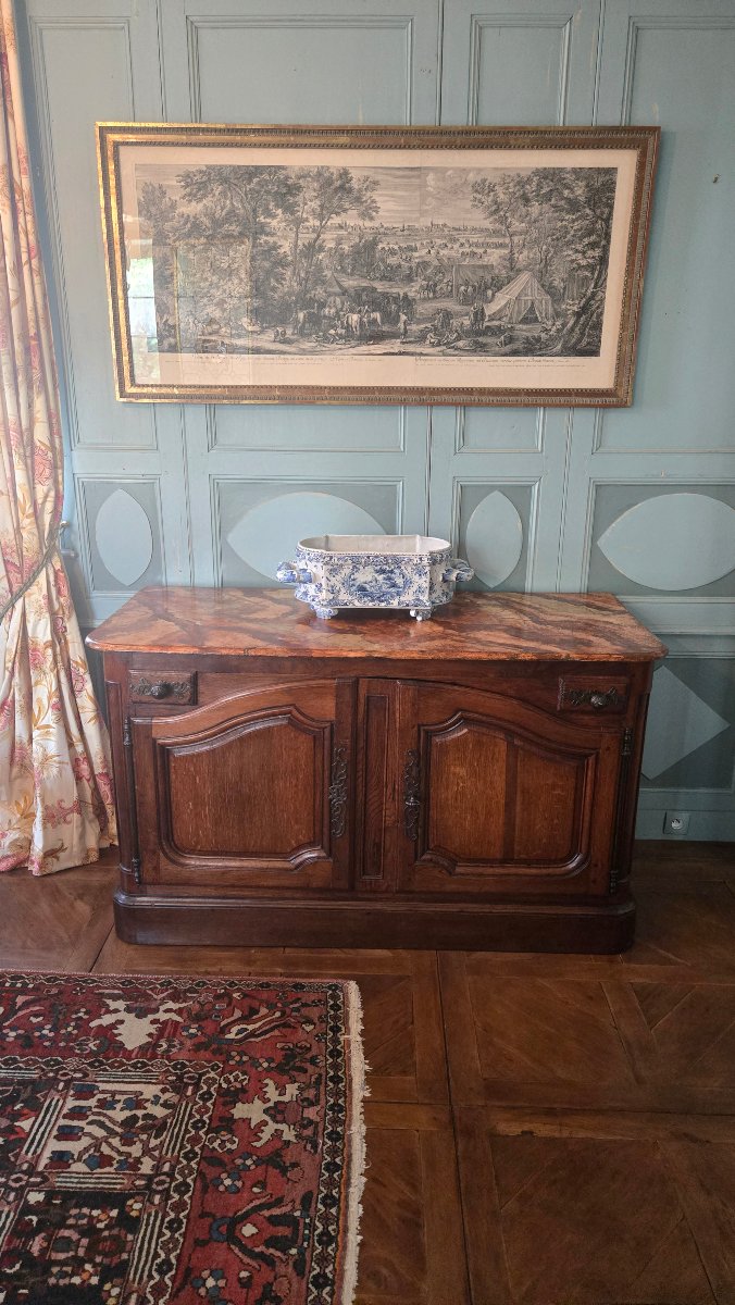 Buffet de chasse réalisé anciennement à partir d'un buffet deux-corps de boiserie  du XVIIIe-photo-8