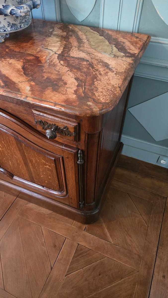 Buffet de chasse réalisé anciennement à partir d'un buffet deux-corps de boiserie  du XVIIIe-photo-7