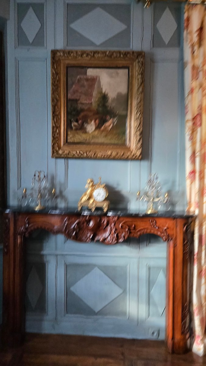 Scène de basse-cour – Huile sur toile du XIXe siècle.  -photo-5