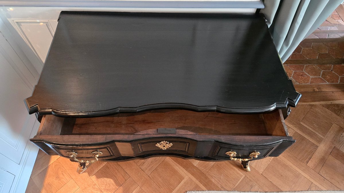 Louis XIV Chest Of Drawers In Blackened Wood With Inverted Consoles – First Third Of The 18th Century.    -photo-2