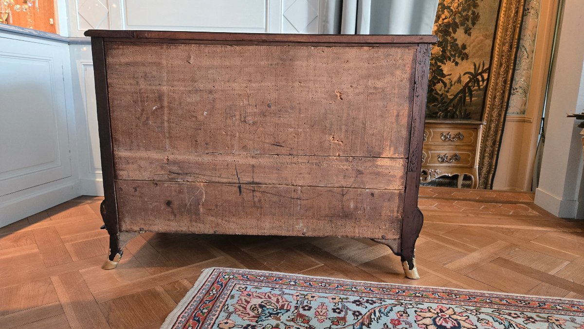 Louis XIV Chest Of Drawers In Blackened Wood With Inverted Consoles – First Third Of The 18th Century.    -photo-5