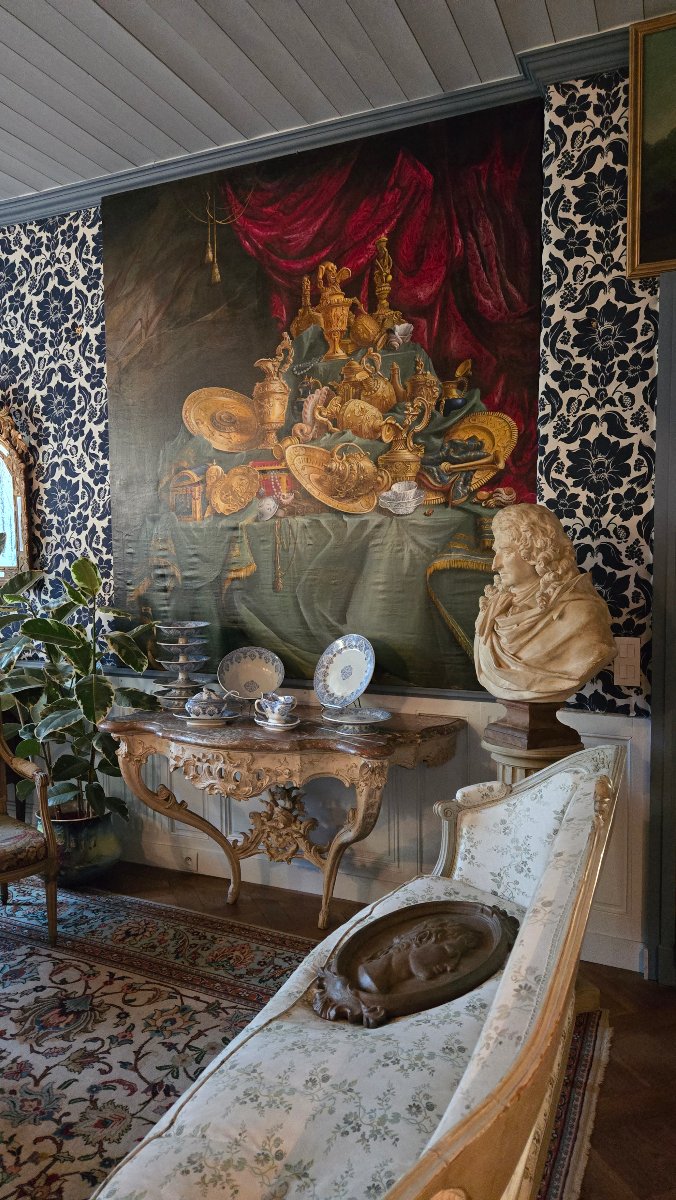 Grande console d'applique d'époque Louis XV en chêne sculpté.   -photo-8
