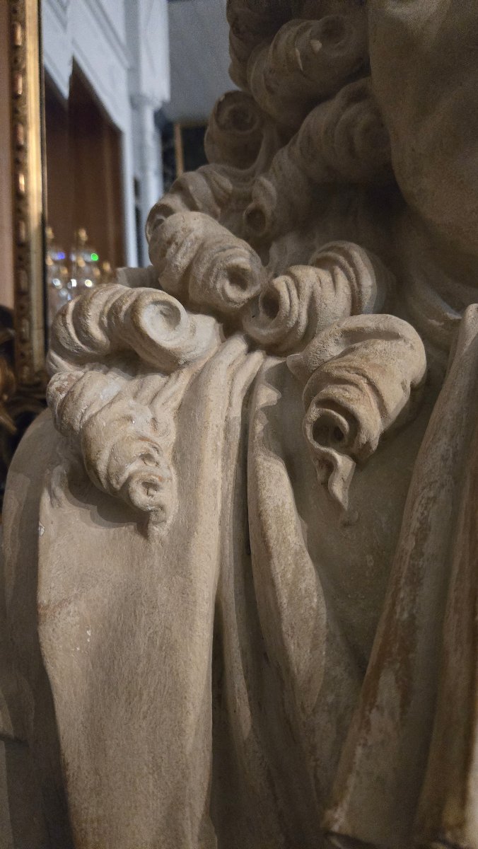 Large Bust Of Jean De La Fontaine – After Louis-pierre Deseine – Louvre Museum-photo-6