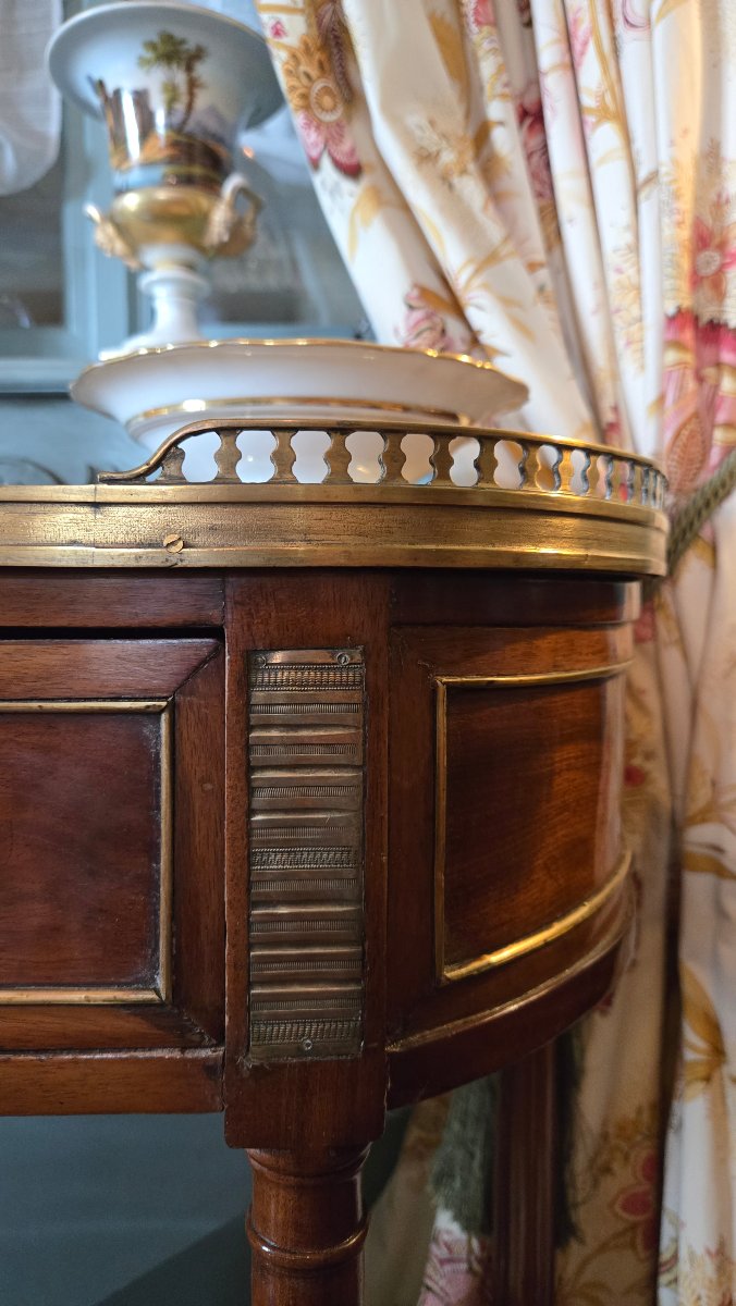Louis XVI Mahogany Console Serving Table With Original Brèche D’alep Marble Top – 18th Century-photo-2