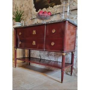 Chest Of Drawers Louis XVI Style, In Mahogany, Stamped From Maison Mailfert