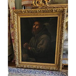 Saint Francis Of Assisi, Oil On Canvas From The 17th Century.