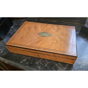 Charles X Period Box / Casket In Speckled Maple, 19th Century 