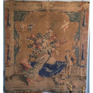 Large Canvas Painted After Beauvais, France, 18th Century  