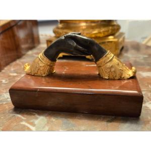 A Charles X Period Paperweight In Patinated And Gilt Bronze, France, Circa 1825.