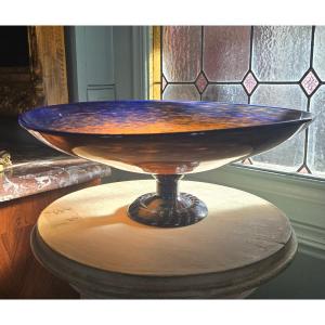 Importante coupe Art déco en verre marmoréen signée Schneider France, vers 1925–1935.