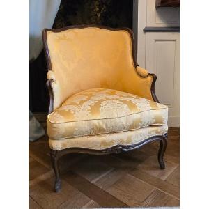 Large bergère en gondole estampillée I.B. Cresson, Paris, époque Louis XV.   