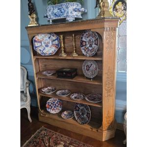Oak Paneled Library With 18th-century Elements.   