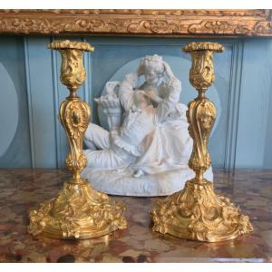Pair Of Insect Torches, Model Delivered For Versailles In 1835.