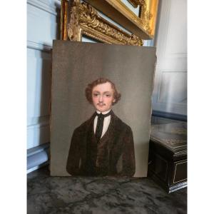 Portrait d'un jeune homme, époque Louis-Philippe, vers 1840-1850.  