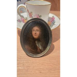 A Miniature On Copper Depicting A Gentleman—17th Century.   
