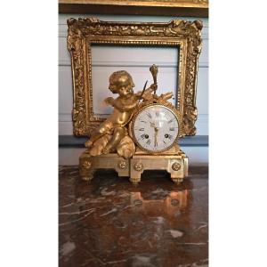 A Louis XVI-era Clock Featuring An Allegory Of Love, Signed "debon" In Paris. Louis XVI Period.