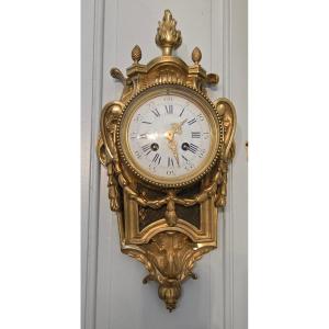 Louis XVI-style Gilded Bronze Alcove Clock, L. Marti & Cie Movement, Late 19th Century