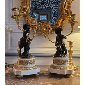 Pair Of Candelabras, After Clodion, Restoration Period,