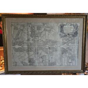 Large Map Of Versailles Based On A Work By Jean Delagrive—an Old Reprint, Probably From The 19th Century.