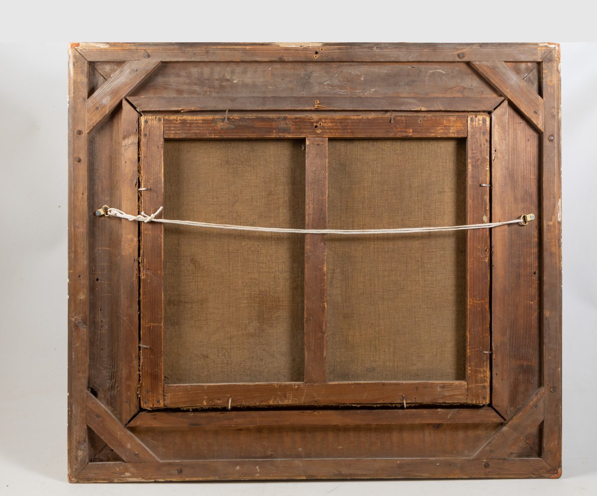 Alexandre Defaux (french, 1826-1900):  Pony At Stable With Chickens Oil On Canvas-photo-3