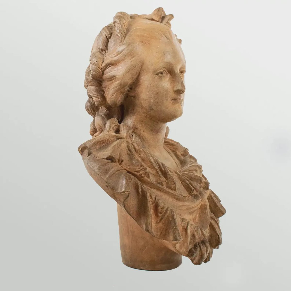 Albert-ernest Carrier-belleuse - Terracotta Bust Of A Young Woman, Circa 1870-photo-1