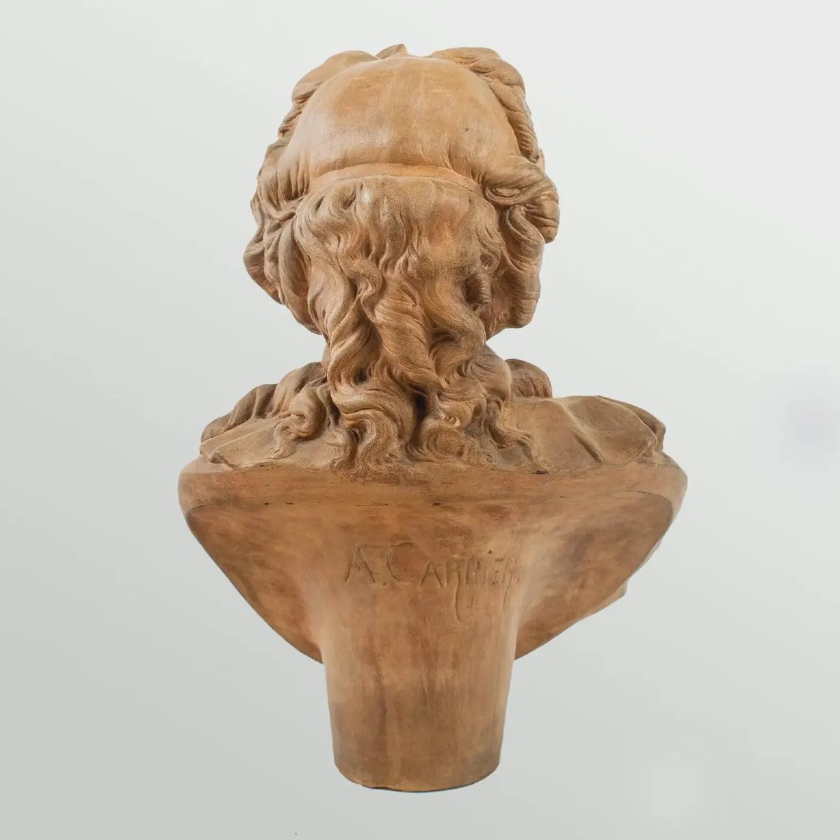 Albert-ernest Carrier-belleuse - Terracotta Bust Of A Young Woman, Circa 1870-photo-2