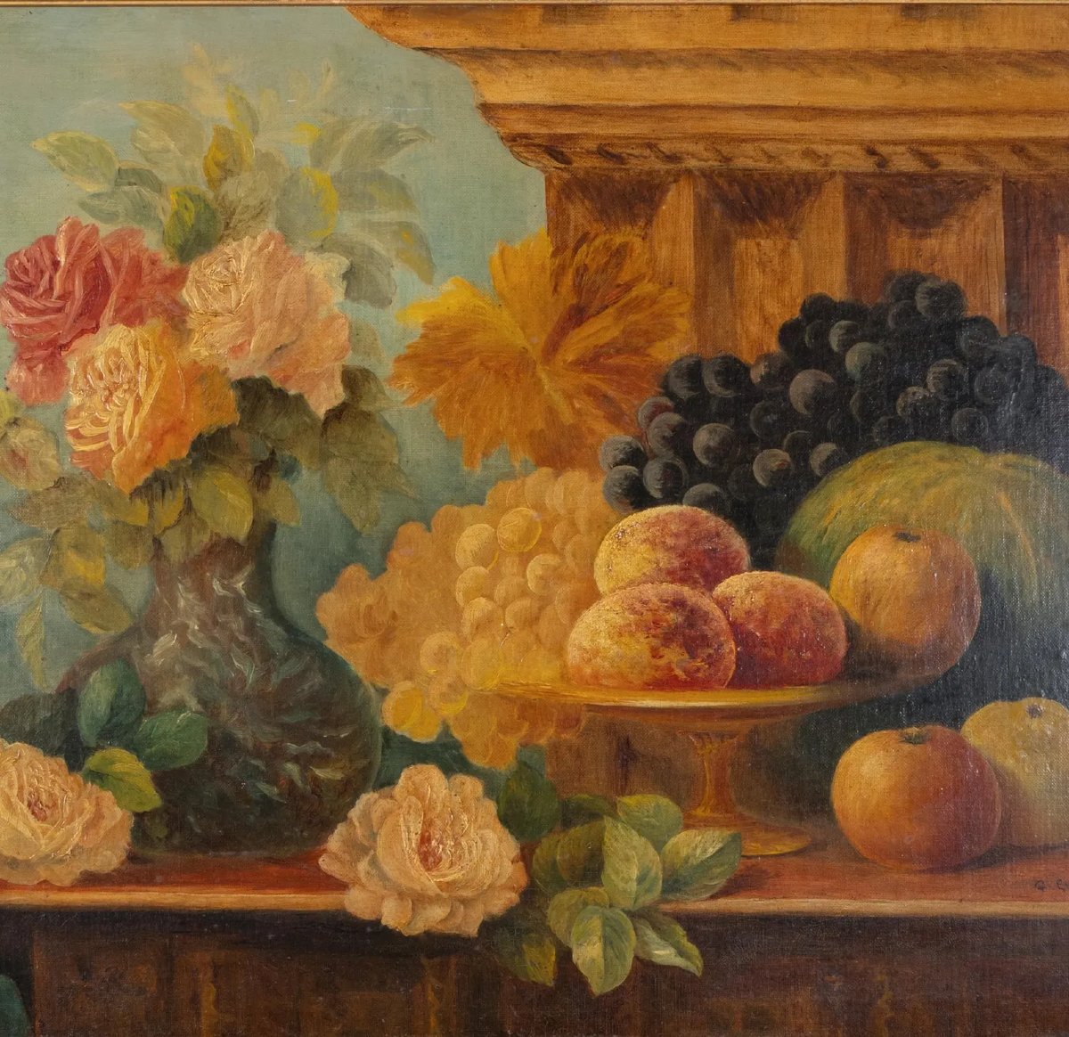 Nature morte ancienne de 1896 – Ancienne collection Manoir aux Quat’ Saisons-photo-3